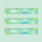 Qallo Energy Lemon Lime sachets, three sachets