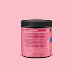 Qallo Energy Wild Berries tub, back with nutrition information