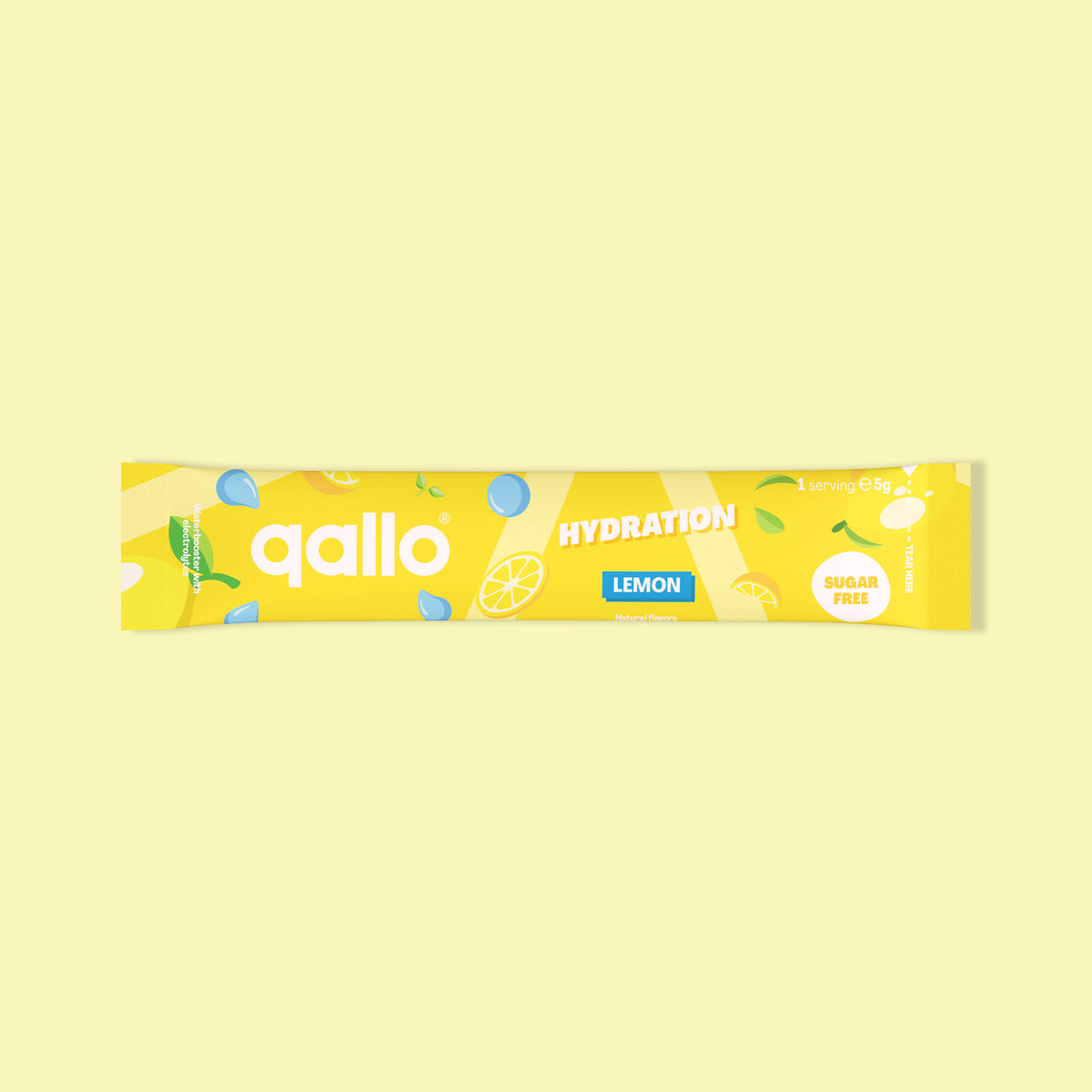 Qallo Hydration Lemon sachets, single sachet