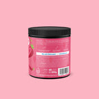 Qallo Hydration Strawberry tub, side with usage instructions