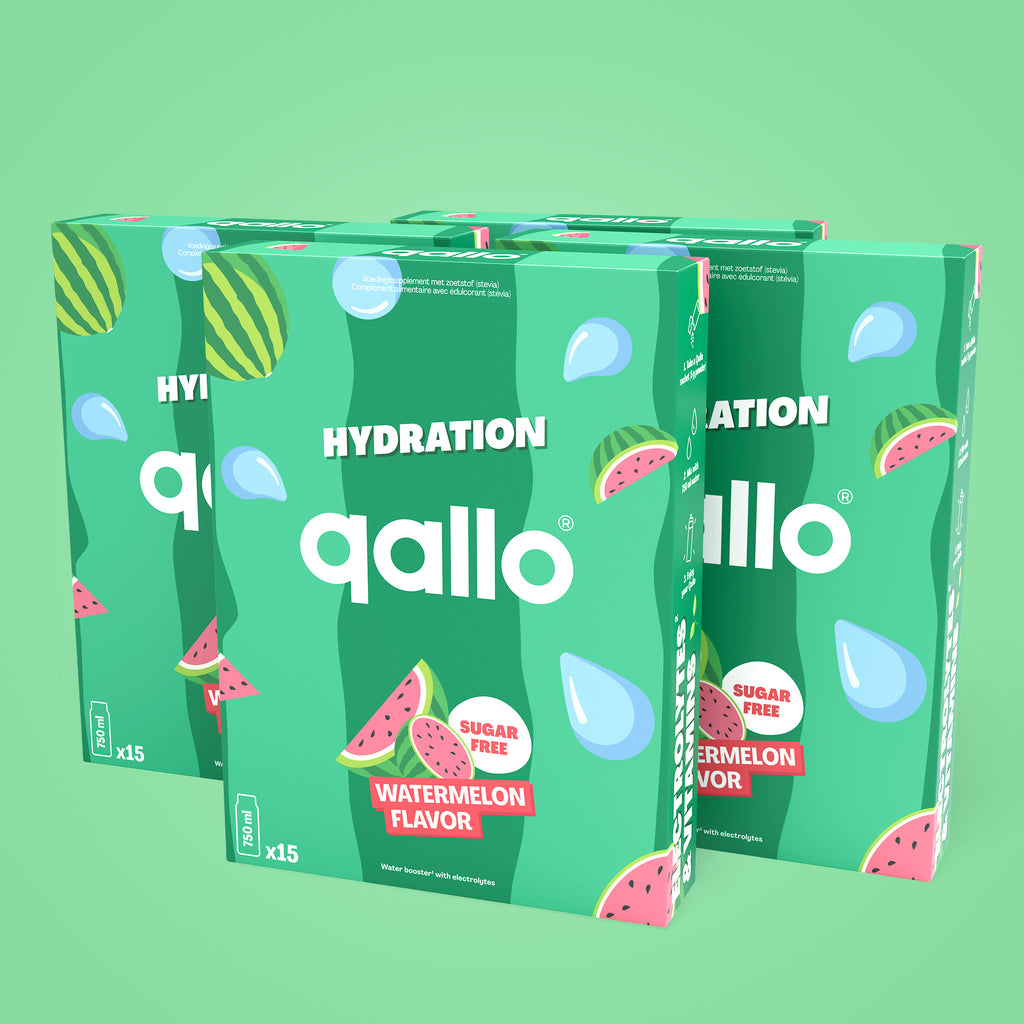 Qallo Hydration Watermelon sachets, 4 boxes with 60 sachets in total