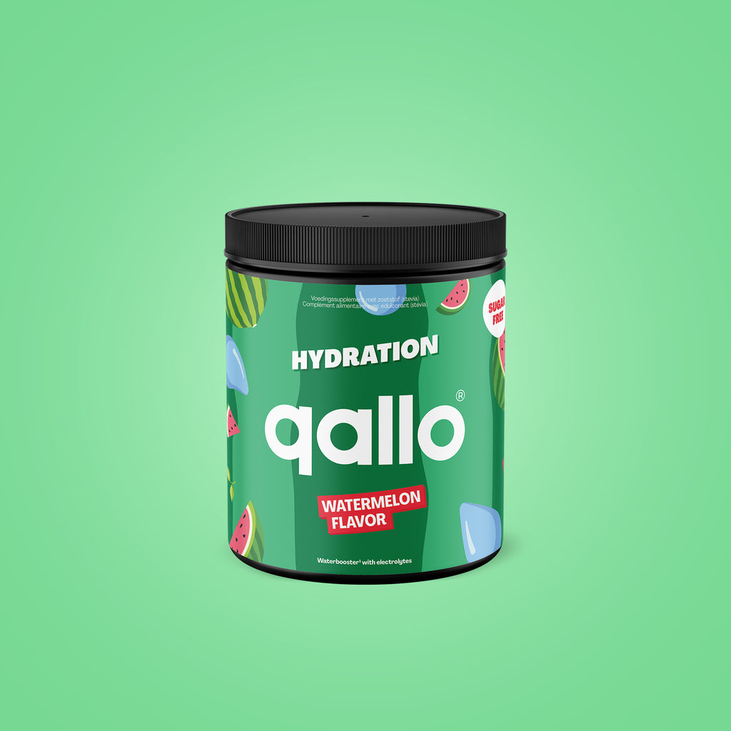Qallo Hydration Watermelon tub, 30 portions, front