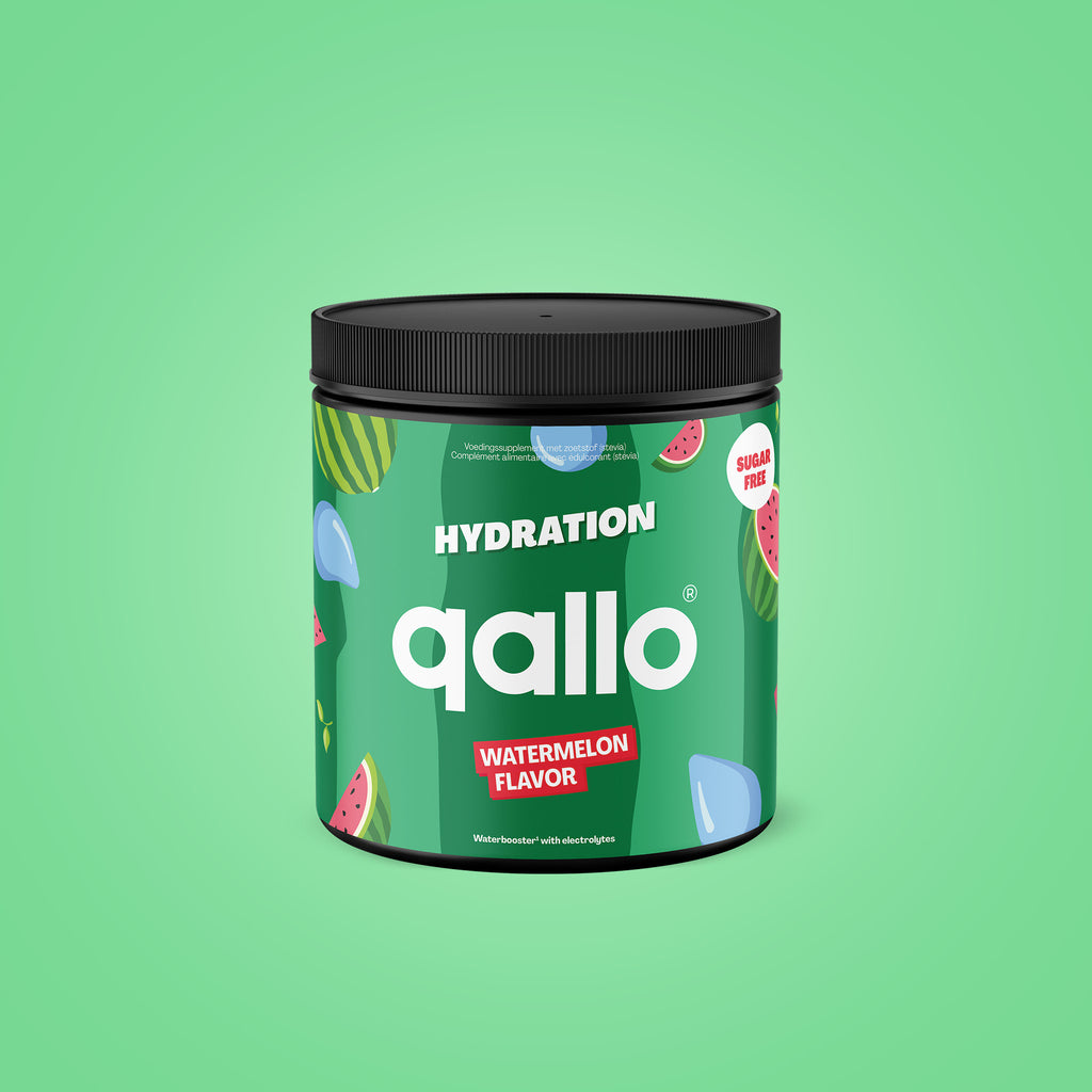 Qallo Hydration Watermelon tub, 60 portions, front