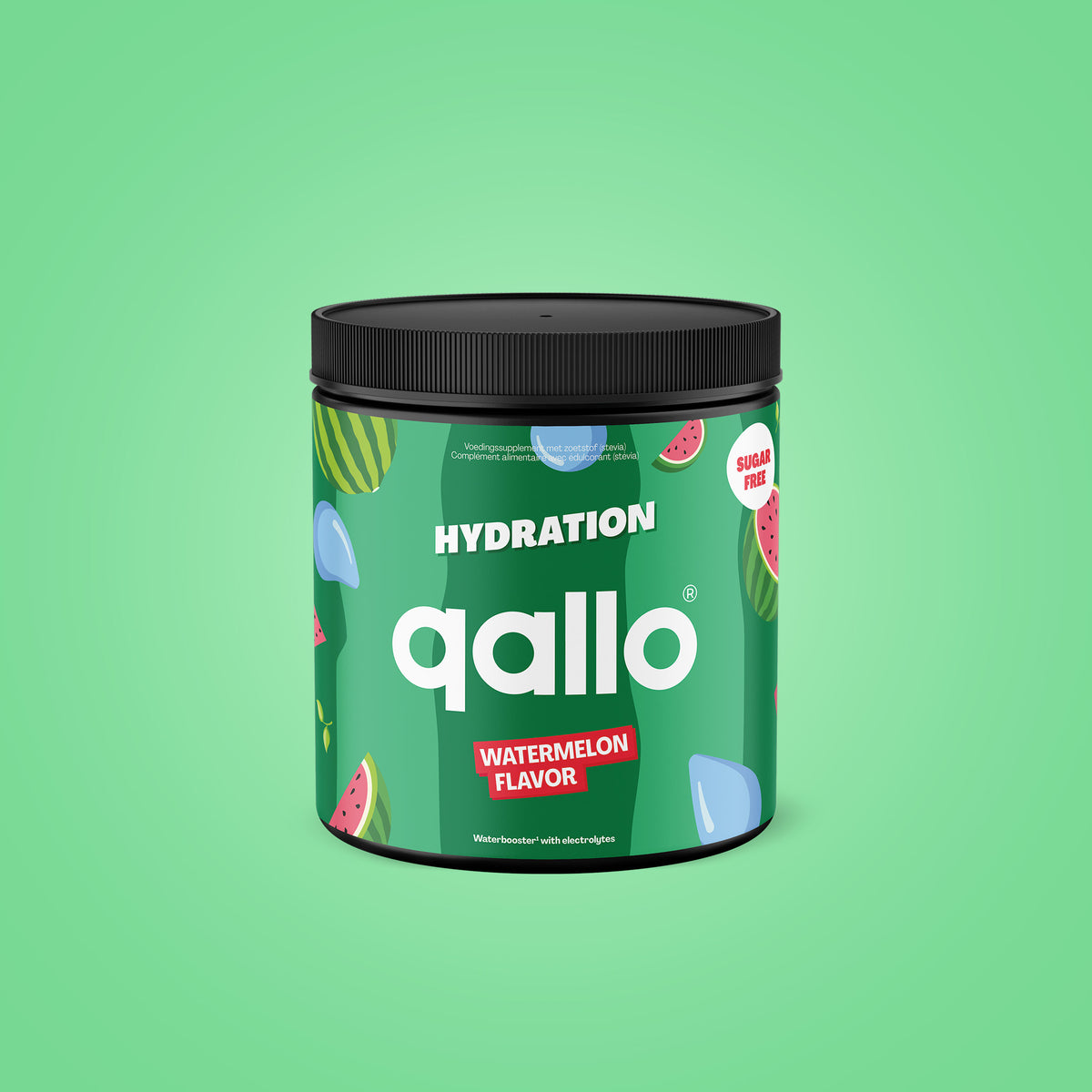 Qallo Hydration Watermelon tub, 60 portions, front